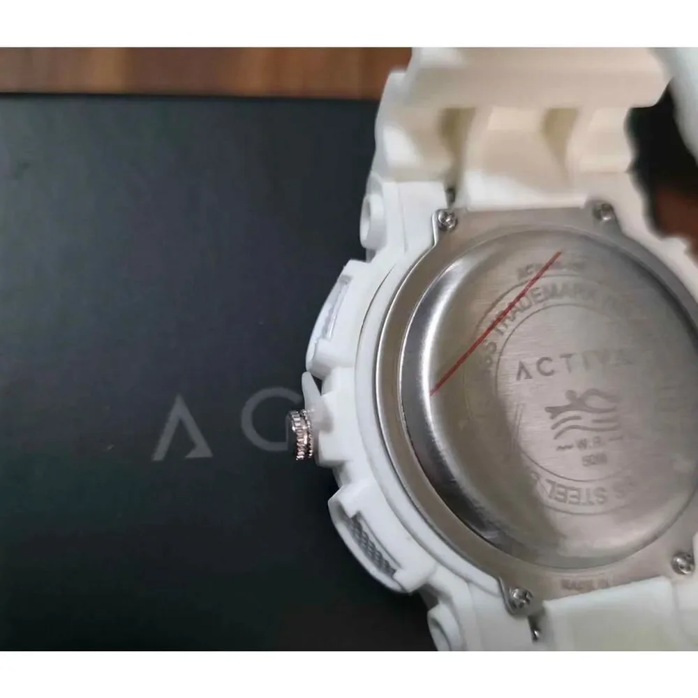 Activa Men’s Ana-Digi Sports Watch – All Matte White (New in Box)